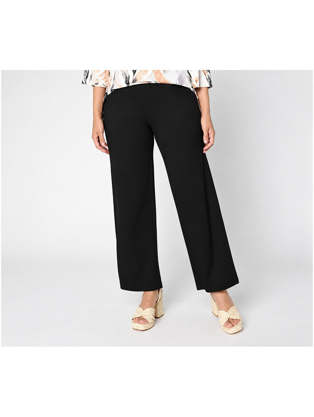 Belle by Kim Gravel Regular Cabana Knit Yacht Club Solid Pant Black, Medium